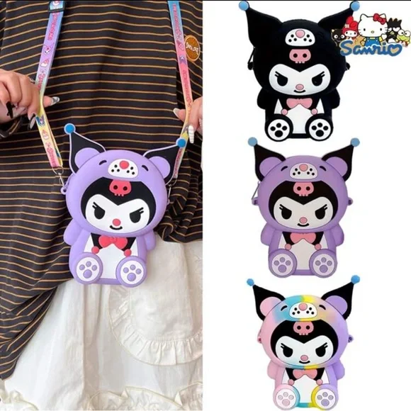 •Sweet But Savage• Kuromi Silicone Crossbody Bag - Picture 1 of 7